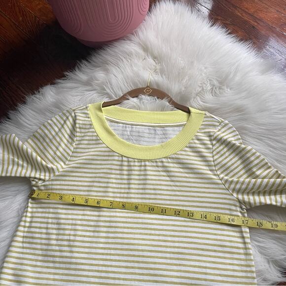 Anthropologie Ella Mara Yellow Striped Top Peplum Ruffles - Picture 5 of 7